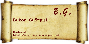 Bukor Györgyi névjegykártya